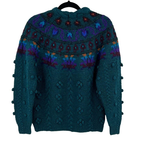 Vintage The Wool Rich Woman Wool Blend 3D Textured Sweater Popover Medium - Picture 1 of 7